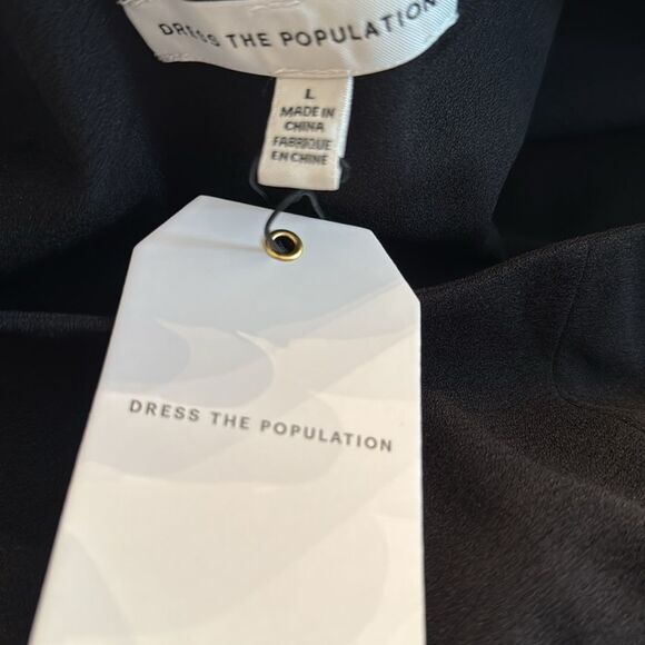 NWT Dress the Population Georgina Asymmetrical Neck Sleeveless Bow Shoulder 
HH6 - Picture 5 of 5